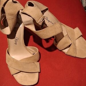 Penny Loves Kenny Tan Strappy Heels